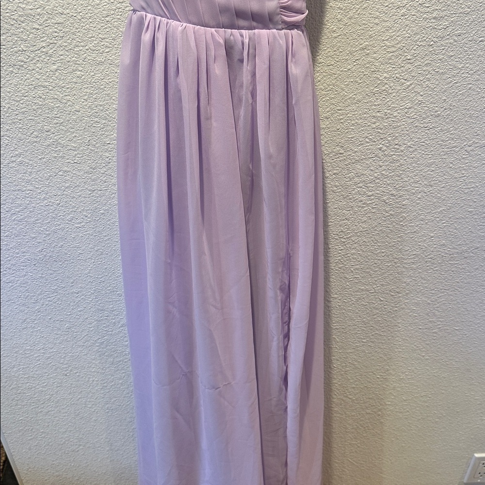 Azazie - Elegant Lavender Pleated Dress - Picture 2 of 3